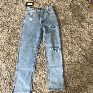 Pretty little things split hem jeans size is 10
